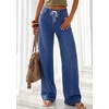 image:imagePRETTYGARDEN Womens Wide Leg Jeans High Waisted Stretchy Baggy Straight Leg Drawstring Trendy Denim Pants 2026 SummerReal Teal