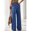 image:imagePRETTYGARDEN Womens Wide Leg Jeans High Waisted Stretchy Baggy Straight Leg Drawstring Trendy Denim Pants 2026 SummerReal Teal