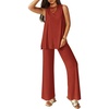 image:imagePRETTYGARDEN 2 Piece Lounge Sets for Women Summer Airport Travel Outfit 2026 Casual Matching Spring Clothes Track Sweat SuitsBrick Red