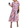image:imagePRETTYGARDEN Summer Dresses for Women 2026 Casual Floral Boho Midi Sun Dress Puff Short Sleeve Flowy Beach Vacation SundressPrint Multicolored