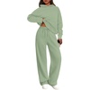 image:imagePRETTYGARDEN Womens 2 Piece Outfits Fall Sweatsuits Oversized Hoodies Wide Leg Sweatpants Tracksuits Lounge Matching SetsSage Green