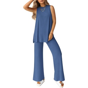 image:imagePRETTYGARDEN 2 Piece Lounge Sets for Women Summer Airport Travel Outfit 2026 Casual Matching Spring Clothes Track Sweat SuitsBlue