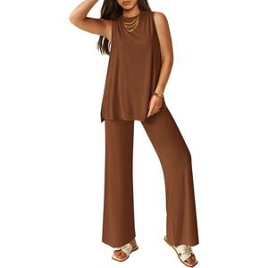 image:imagePRETTYGARDEN 2 Piece Lounge Sets for Women Summer Airport Travel Outfit 2026 Casual Matching Spring Clothes Track Sweat SuitsBrown