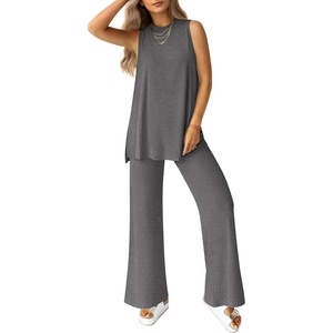image:imagePRETTYGARDEN 2 Piece Lounge Sets for Women Summer Airport Travel Outfit 2026 Casual Matching Spring Clothes Track Sweat SuitsDark Grey