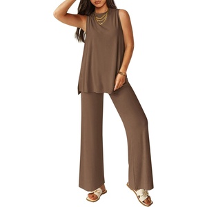 image:imagePRETTYGARDEN 2 Piece Lounge Sets for Women Summer Airport Travel Outfit 2026 Casual Matching Spring Clothes Track Sweat SuitsDark Khaki