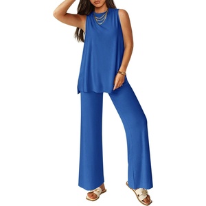 image:imagePRETTYGARDEN 2 Piece Lounge Sets for Women Summer Airport Travel Outfit 2026 Casual Matching Spring Clothes Track Sweat SuitsRoyal Blue