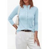 image:imagePRETTYGARDEN Womens Fall Lightweight Knit Cardigan Sweater  Button Down Long Sleeve Crew NeckSoft Ribbed Knit Slim FitBusiness Casual Going Out Travel OutfitsFashion Clothing 2026Light Blue