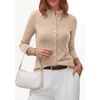 image:imagePRETTYGARDEN Womens Fall Lightweight Knit Cardigan Sweater  Button Down Long Sleeve Crew NeckSoft Ribbed Knit Slim FitBusiness Casual Going Out Travel OutfitsFashion Clothing 2026Apricot