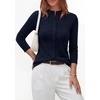 image:imagePRETTYGARDEN Womens Fall Lightweight Knit Cardigan Sweater  Button Down Long Sleeve Crew NeckSoft Ribbed Knit Slim FitBusiness Casual Going Out Travel OutfitsFashion Clothing 2026Navy Blue