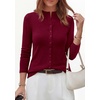 image:imagePRETTYGARDEN Womens Fall Lightweight Knit Cardigan Sweater  Button Down Long Sleeve Crew NeckSoft Ribbed Knit Slim FitBusiness Casual Going Out Travel OutfitsFashion Clothing 2026Win Red