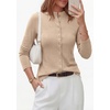 image:imagePRETTYGARDEN Womens Fall Lightweight Knit Cardigan Sweater  Button Down Long Sleeve Crew NeckSoft Ribbed Knit Slim FitBusiness Casual Going Out Travel OutfitsFashion Clothing 2026Apricot