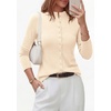 image:imagePRETTYGARDEN Womens Fall Lightweight Knit Cardigan Sweater  Button Down Long Sleeve Crew NeckSoft Ribbed Knit Slim FitBusiness Casual Going Out Travel OutfitsFashion Clothing 2026Beige