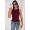image:imagePRETTYGARDEN Womens Summer High Neck Ribbed Tank Tops Casual Basic Sleeveless Slim Fitted Racerback Workout T ShirtsBurgundy