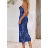 image:imagePRETTYGARDEN Womens Wedding Guest Floral Midi Tube Dress  Lightweight Soft Mesh FormFitting Bodycon Strapless Side Slit Elegant for Cocktails Homecoming Parties amp Formal EventsDark Blue