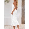 image:imagePRETTYGARDEN Womens Wedding Guest Floral Midi Tube Dress  Lightweight Soft Mesh FormFitting Bodycon Strapless Side Slit Elegant for Cocktails Homecoming Parties amp Formal EventsWhite