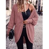 image:imagePRETTYGARDEN Batwing Long Sleeve Lightweight Cardigan Sweaters for Women  Casual Open Front Long Cardigans Loose Fit Soft Ribbed Knit Light Weight Sweater Fashion Early Fall Clothes Travel OutfitsDusty Pink