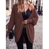 image:imagePRETTYGARDEN Batwing Long Sleeve Lightweight Cardigan Sweaters for Women  Casual Open Front Long Cardigans Loose Fit Soft Ribbed Knit Light Weight Sweater Fashion Early Fall Clothes Travel OutfitsBrown