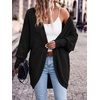 image:imagePRETTYGARDEN Batwing Long Sleeve Lightweight Cardigan Sweaters for Women  Casual Open Front Long Cardigans Loose Fit Soft Ribbed Knit Light Weight Sweater Fashion Early Fall Clothes Travel OutfitsBlack