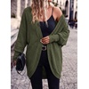 image:imagePRETTYGARDEN Batwing Long Sleeve Lightweight Cardigan Sweaters for Women  Casual Open Front Long Cardigans Loose Fit Soft Ribbed Knit Light Weight Sweater Fashion Early Fall Clothes Travel OutfitsArmy Green