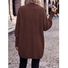 image:imagePRETTYGARDEN Batwing Long Sleeve Lightweight Cardigan Sweaters for Women  Casual Open Front Long Cardigans Loose Fit Soft Ribbed Knit Light Weight Sweater Fashion Early Fall Clothes Travel OutfitsBrown