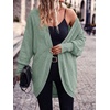 image:imagePRETTYGARDEN Batwing Long Sleeve Lightweight Cardigan Sweaters for Women  Casual Open Front Long Cardigans Loose Fit Soft Ribbed Knit Light Weight Sweater Fashion Early Fall Clothes Travel OutfitsSage Green