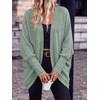 image:imagePRETTYGARDEN Batwing Long Sleeve Lightweight Cardigan Sweaters for Women  Casual Open Front Long Cardigans Loose Fit Soft Ribbed Knit Light Weight Sweater Fashion Early Fall Clothes Travel OutfitsSage Green