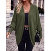 image:imagePRETTYGARDEN Batwing Long Sleeve Lightweight Cardigan Sweaters for Women  Casual Open Front Long Cardigans Loose Fit Soft Ribbed Knit Light Weight Sweater Fashion Early Fall Clothes Travel OutfitsArmy Green