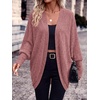 image:imagePRETTYGARDEN Batwing Long Sleeve Lightweight Cardigan Sweaters for Women  Casual Open Front Long Cardigans Loose Fit Soft Ribbed Knit Light Weight Sweater Fashion Early Fall Clothes Travel OutfitsDusty Pink