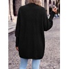 image:imagePRETTYGARDEN Batwing Long Sleeve Lightweight Cardigan Sweaters for Women  Casual Open Front Long Cardigans Loose Fit Soft Ribbed Knit Light Weight Sweater Fashion Early Fall Clothes Travel OutfitsBlack