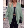 image:imagePRETTYGARDEN Batwing Long Sleeve Lightweight Cardigan Sweaters for Women  Casual Open Front Long Cardigans Loose Fit Soft Ribbed Knit Light Weight Sweater Fashion Early Fall Clothes Travel OutfitsSage Green