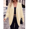image:imagePRETTYGARDEN Batwing Long Sleeve Lightweight Cardigan Sweaters for Women  Casual Open Front Long Cardigans Loose Fit Soft Ribbed Knit Light Weight Sweater Fashion Early Fall Clothes Travel OutfitsApricot