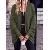 image:imagePRETTYGARDEN Batwing Long Sleeve Lightweight Cardigan Sweaters for Women  Casual Open Front Long Cardigans Loose Fit Soft Ribbed Knit Light Weight Sweater Fashion Early Fall Clothes Travel OutfitsArmy Green