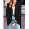 image:imagePRETTYGARDEN Batwing Long Sleeve Lightweight Cardigan Sweaters for Women  Casual Open Front Long Cardigans Loose Fit Soft Ribbed Knit Light Weight Sweater Fashion Early Fall Clothes Travel OutfitsBlack