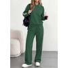 image:imagePRETTYGARDEN Womens Striped Sweatsuits 2 Piece Outfits Matching Lounge Sets  Oversized Hoodie Sweat Set Kangaroo Pocket Wide Leg Sweatpants Retro Y2K Casual Tracksuits Travel Airport Workout ClothesGreen