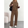 image:imagePRETTYGARDEN Womens Striped Sweatsuits 2 Piece Outfits Matching Lounge Sets  Oversized Hoodie Sweat Set Kangaroo Pocket Wide Leg Sweatpants Retro Y2K Casual Tracksuits Travel Airport Workout ClothesBrown