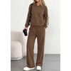 image:imagePRETTYGARDEN Womens Striped Sweatsuits 2 Piece Outfits Matching Lounge Sets  Oversized Hoodie Sweat Set Kangaroo Pocket Wide Leg Sweatpants Retro Y2K Casual Tracksuits Travel Airport Workout ClothesBrown