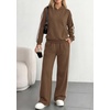 image:imagePRETTYGARDEN Womens Striped Sweatsuits 2 Piece Outfits Matching Lounge Sets  Oversized Hoodie Sweat Set Kangaroo Pocket Wide Leg Sweatpants Retro Y2K Casual Tracksuits Travel Airport Workout ClothesBrown