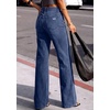 image:imagePRETTYGARDEN Womens Wide Leg Jeans High Waisted Denim Pants  Stretchy Flare Jeans Comfy Soft Basic5Pocket Trendy Bottoms Casual Office Wear Going Out Outfits Fashion ClothingDeep Blue