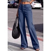 image:imagePRETTYGARDEN Womens Wide Leg Jeans High Waisted Denim Pants  Stretchy Flare Jeans Comfy Soft Basic5Pocket Trendy Bottoms Casual Office Wear Going Out Outfits Fashion ClothingDeep Blue