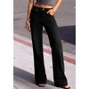 image:imagePRETTYGARDEN Womens Wide Leg Jeans High Waisted Denim Pants  Stretchy Flare Jeans Comfy Soft Basic5Pocket Trendy Bottoms Casual Office Wear Going Out Outfits Fashion ClothingBlack