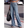 image:imagePRETTYGARDEN Womens Wide Leg Jeans High Waisted Denim Pants  Stretchy Flare Jeans Comfy Soft Basic5Pocket Trendy Bottoms Casual Office Wear Going Out Outfits Fashion ClothingIce Blue