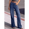 image:imagePRETTYGARDEN Womens Wide Leg Jeans High Waisted Denim Pants  Stretchy Flare Jeans Comfy Soft Basic5Pocket Trendy Bottoms Casual Office Wear Going Out Outfits Fashion ClothingDeep Blue
