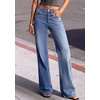 image:imagePRETTYGARDEN Womens Wide Leg Jeans High Waisted Denim Pants  Stretchy Flare Jeans Comfy Soft Basic5Pocket Trendy Bottoms Casual Office Wear Going Out Outfits Fashion ClothingSky Blue
