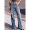 image:imagePRETTYGARDEN Womens Wide Leg Jeans High Waisted Denim Pants  Stretchy Flare Jeans Comfy Soft Basic5Pocket Trendy Bottoms Casual Office Wear Going Out Outfits Fashion ClothingIce Blue