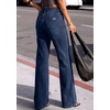 image:imagePRETTYGARDEN Womens Wide Leg Jeans High Waisted Denim Pants  Stretchy Flare Jeans Comfy Soft Basic5Pocket Trendy Bottoms Casual Office Wear Going Out Outfits Fashion ClothingBright Blue