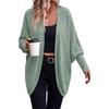 image:imagePRETTYGARDEN Batwing Long Sleeve Lightweight Cardigan Sweaters for Women  Casual Open Front Long Cardigans Loose Fit Soft Ribbed Knit Light Weight Sweater Fashion Early Fall Clothes Travel OutfitsSage Green