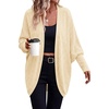 image:imagePRETTYGARDEN Batwing Long Sleeve Lightweight Cardigan Sweaters for Women  Casual Open Front Long Cardigans Loose Fit Soft Ribbed Knit Light Weight Sweater Fashion Early Fall Clothes Travel OutfitsApricot