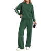 image:imagePRETTYGARDEN Womens Striped Sweatsuits 2 Piece Outfits Matching Lounge Sets  Oversized Hoodie Sweat Set Kangaroo Pocket Wide Leg Sweatpants Retro Y2K Casual Tracksuits Travel Airport Workout ClothesGreen