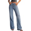 image:imagePRETTYGARDEN Womens Wide Leg Jeans High Waisted Denim Pants  Stretchy Flare Jeans Comfy Soft Basic5Pocket Trendy Bottoms Casual Office Wear Going Out Outfits Fashion ClothingIce Blue
