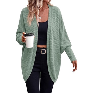 image:imagePRETTYGARDEN Batwing Long Sleeve Lightweight Cardigan Sweaters for Women  Casual Open Front Long Cardigans Loose Fit Soft Ribbed Knit Light Weight Sweater Fashion Early Fall Clothes Travel OutfitsSage Green